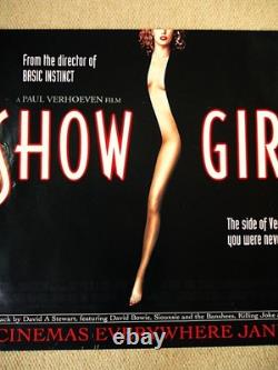 Affiche de film originale rare et culte Showgirls UK Quad 95 de Paul Verhoeven