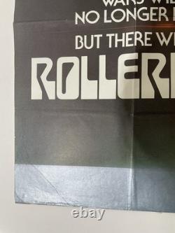 Affiche de film originale vintage ROLLERBALL rare 1975 première sortie UK Quad 30x40