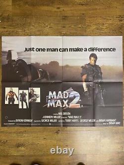 Affiche de film rare originale du Royaume-Uni de Mad Max 2
