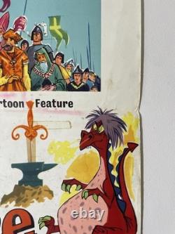 Affiche de film vintage originale RARE de 1963 SWORD IN THE STONE UK Quad PREMIÈRE SORTIE