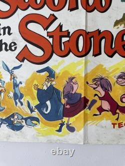 Affiche de film vintage originale RARE de 1963 SWORD IN THE STONE UK Quad PREMIÈRE SORTIE