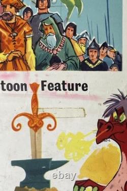 Affiche de film vintage originale RARE de 1963 SWORD IN THE STONE UK Quad PREMIÈRE SORTIE
