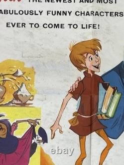 Affiche de film vintage originale RARE de 1963 SWORD IN THE STONE UK Quad PREMIÈRE SORTIE