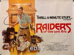 Affiche de film vintage originale Raiders of the Lost Ark style britannique quad B, 1981