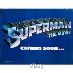 Affiche de teaser originale britannique SUPERMAN Quad 1978 de Richard Donner, Chri