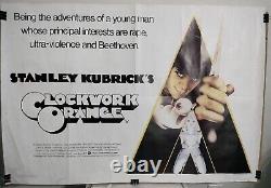 Affiche du film A Clockwork Orange UK Quad de Stanley Kubrick avec Malcolm McDowell en 1971.