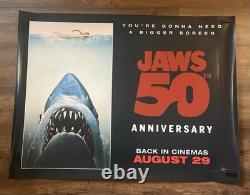 Affiche officielle du 50e anniversaire de Jaws au cinéma au Royaume-Uni