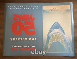Affiche officielle du 50e anniversaire de Jaws au cinéma au Royaume-Uni