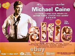 Affiche originale Quad de la réédition BFI d'Alfie 2001 avec Michael Caine et Millicent Martin.