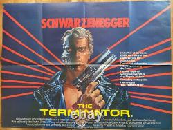 Affiche originale britannique Quad pliée THE TERMINATOR 1985 en bon état d'usage