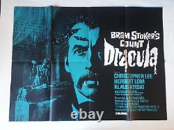 Affiche originale britannique de Bram Stoker's Count Dracula 1970, format UK Quad 30x40, mettant en vedette Christopher Lee.