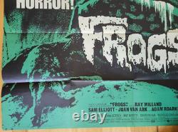 Affiche originale britannique du film 'Frogs' - horreur et science-fiction des années 1970 avec des monstres
