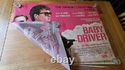 Affiche originale du film BABY DRIVER du Royaume-Uni utilisée au cinéma (Affiche d'exposition) Recto-Verso - Format Quad