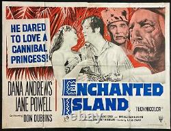 Affiche originale du film Enchanted Island Quad Cinema Dana Andrews Allan Dwan 1958