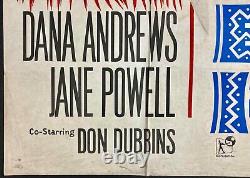 Affiche originale du film Enchanted Island Quad Cinema Dana Andrews Allan Dwan 1958