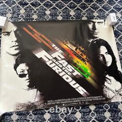 Affiche originale du film Fast and Furious 2001 avec Paul Walker - format 30x40 POUCES.