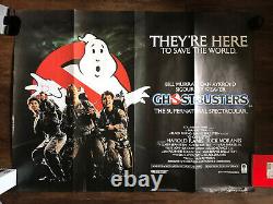 Affiche originale du film Ghostbusters utilisée au cinéma au Royaume-Uni - voir les photos pour l'état - 1984