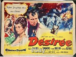 Affiche originale du film Quad de Désirée avec Marlon Brando, Jean Simmons et Hinchliff en 1954