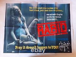 Affiche originale du film RABID 1977 de David Cronenberg, format UK Quad 30x40, d'époque.
