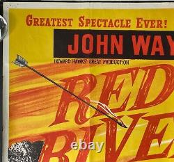 Affiche originale du film Red River en quad cinéma - John Wayne et Howard Hawkes
