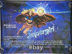 Affiche originale du film Supergirl en quad cinéma avec Helen Slater et Faye Dunaway en 1984.