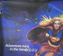Affiche originale du film Supergirl en quad cinéma avec Helen Slater et Faye Dunaway en 1984.