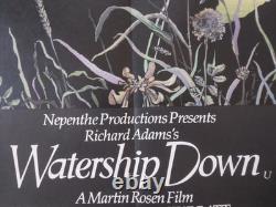 Affiche originale du film Watership Down de 1978, quad britannique