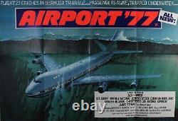 Affiche originale du film catastrophe Airport'77 en quad, avec Jack Lemmon et James Stewart