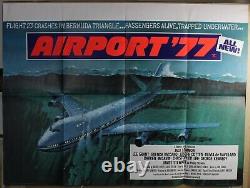 Affiche originale du film catastrophe Airport'77 en quad, avec Jack Lemmon et James Stewart