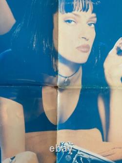 Affiche originale pliée Quad de 1994 du Royaume-Uni 'Pulp Fiction' double face en très bon état
