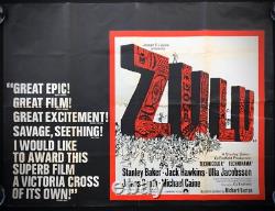 Affiche originale quadruple du film Zulu Stanley Baker Michael Caine Early RR