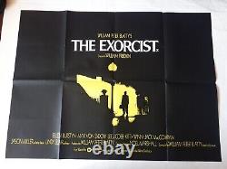 Affiche originale rare du film 'Exorcist' de 1973, format UK quad, sans timbre Oscar