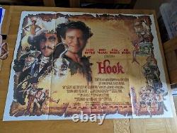 Affiche pliée originale double face de Hook 1991 Quad Cinema du Royaume-Uni de Steven Spielberg