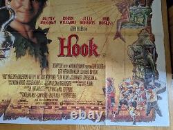 Affiche pliée originale double face de Hook 1991 Quad Cinema du Royaume-Uni de Steven Spielberg