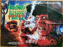 Affiche quad pliée originale du Royaume-Uni de Nightmare on Elm Street part 2 en bon état