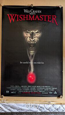 Affiche quadruple du Wishmaster au Royaume-Uni. ORIGINAL ''Rare''