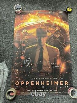 Affiche signée d'Oppenheimer Christopher Nolan Cillian Murphy avec COA
