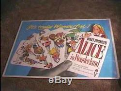 Alice Au Pays Des Merveilles Quad Affiche De Film 1951 Disney Rare