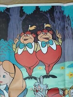 Alice In Wonderland (1951, Rr1978) Affiche Originale Du Quadruple Film Britannique Disney