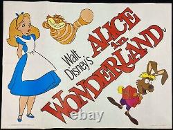 Alice In Wonderland Original Quad Film Affiche Disney 1970 Rr