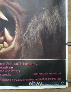 An American Werwolf In London (1981)v. Rare Rolled Original Film Quad Britannique Poster