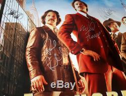 Anchorman 2 Signé Autographes Affiche Cinéma Quad Originale Will Farrell Rudd