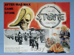 Après Mad Max est venu STONE (1974) très rare affiche originale de film de motards quad du Royaume-Uni