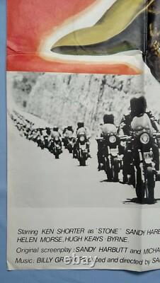 Après Mad Max est venu STONE (1974) très rare affiche originale de film de motards quad du Royaume-Uni
