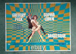 Arabesque (1966) Orig 1strelease Uk Quad Movie Poster Gregory Peck Sophia Loren