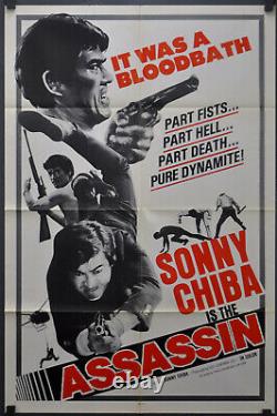 Assassin 1970 Orig 27x41 Affiche De Cinéma Sonny Chiba Ryohei Uchida Kung Fu Yakuza