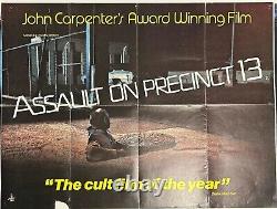 Assaut sur le 13e district (1976) Affiche de cinéma UK Quad 30x40 John Carpenter RARE