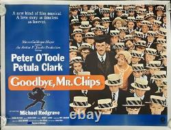 Au revoir, Monsieur Chips Affiche de film originale Quad renforcée en toile Peter O'Toole 1969