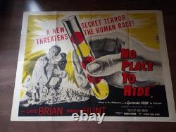Aucun endroit où se cacher 1956 Affiche britannique Quad David Brian Marsha Hunt