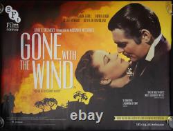 Autant en emporte le vent Affiche originale de film au format quad Vivien Leigh Clark Gable BFI 2013